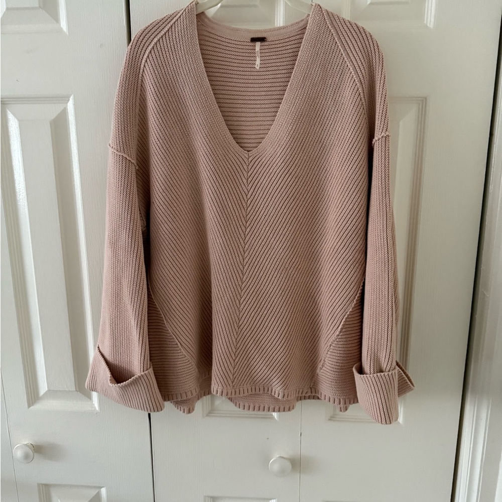 Free People Blush V-Neck Sweater